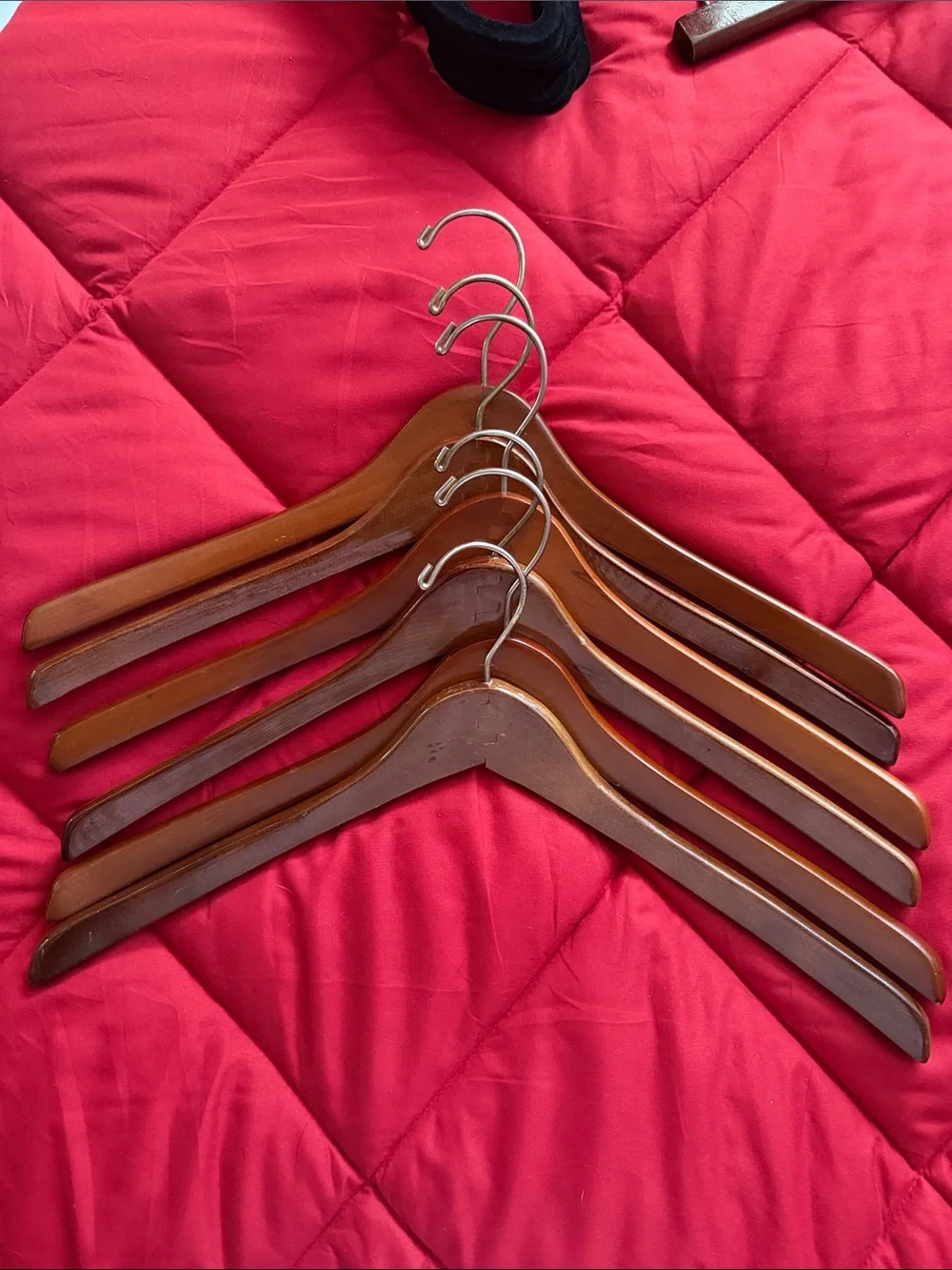 Wooden Suit Hangers - Brown - Set of 6
